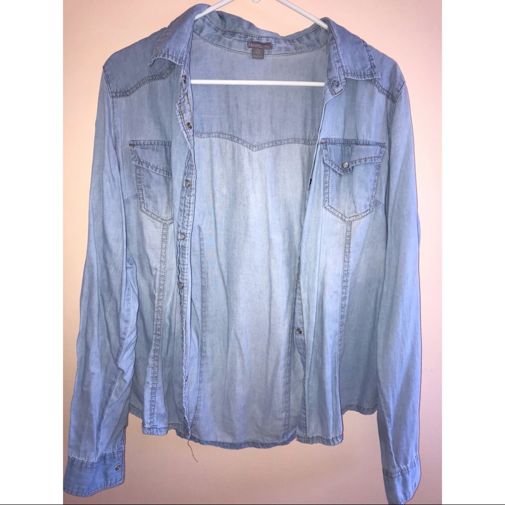 Denim color button up shirt